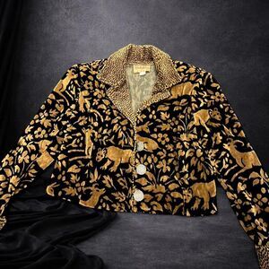 VTG Rare Early Painted Pony Tapestry Jacket | Handwritten Leather Tag  Sz S/M